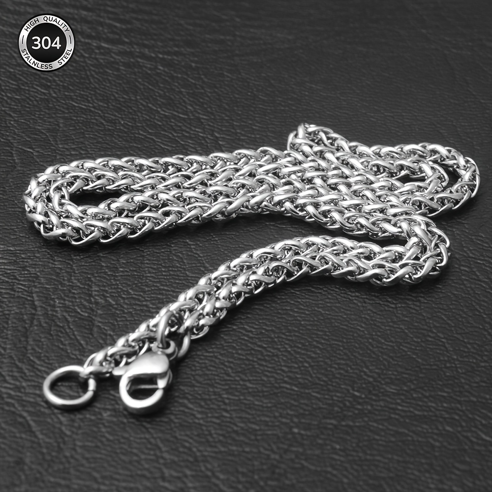 Men's Flower Basket Chain Necklace, 304 Stainless Steel